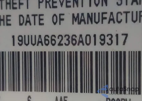 2006 Acura Tl from USA, damaged, VIN 19UUA66236A019317
